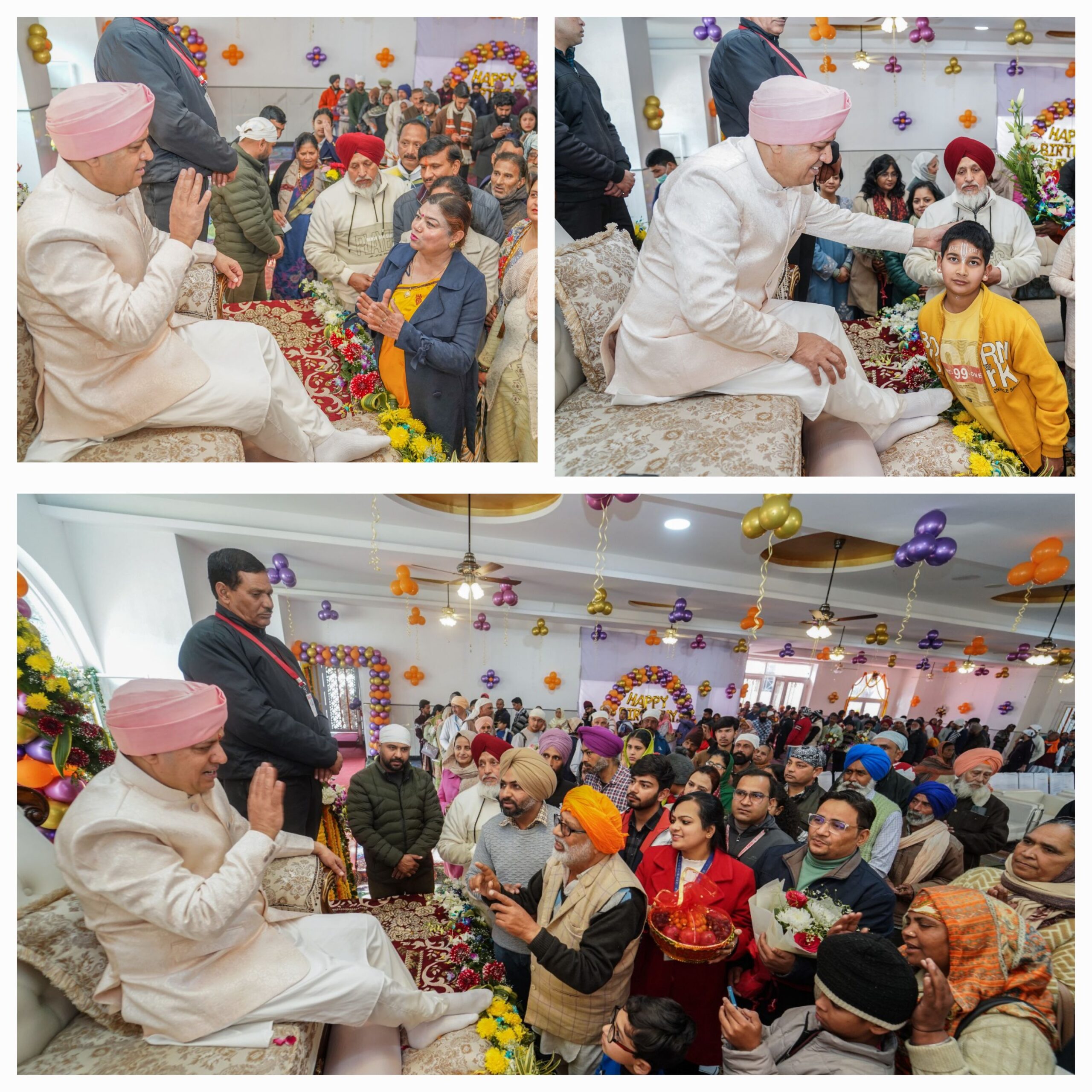 श्रीमहंत देवेन्द्र दास जी महाराज जी का प्रकटोत्सव के दिन संगतों ने श्री झण्डा साहिब पर टेका मत्था व श्री महाराज जी से लिया आशीर्वाद