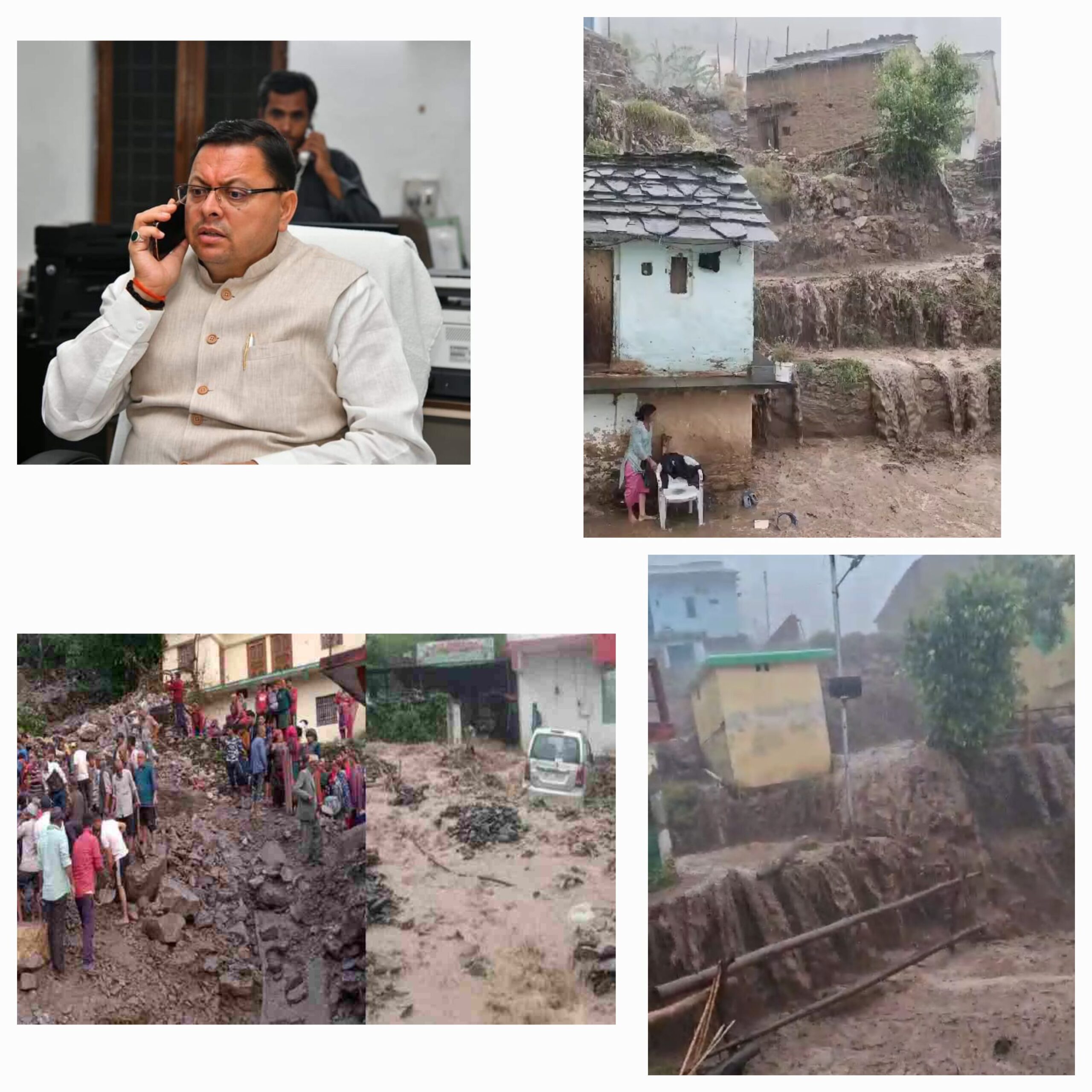 मुख्यमंत्री ने पौड़ी जिले के बैजरो क्षेत्र में राहत कार्यों के बारे में डीएम से की बात कहा, बिजली, पानी और सड़क की सुविधा जल्द बहाल करें